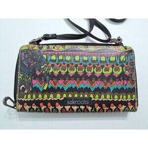 Sakroots Artist Circle Clutch Purse Wallet Crossbody Bag Phone Case Multicolor